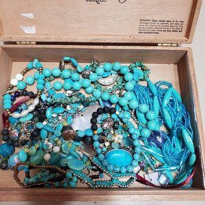 Jewelry Lot For Crafting Blue Stones and Beads